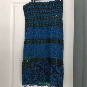 Beautiful lace and sequins strapless dress